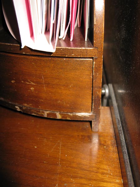 How to fix secretary desk hinge, lid slants downwards when open :  r/furniturerestoration